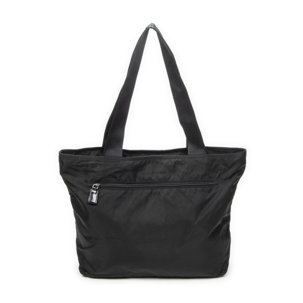 Prada Zip Shopping Tote Black Nylon Canvas — view 5