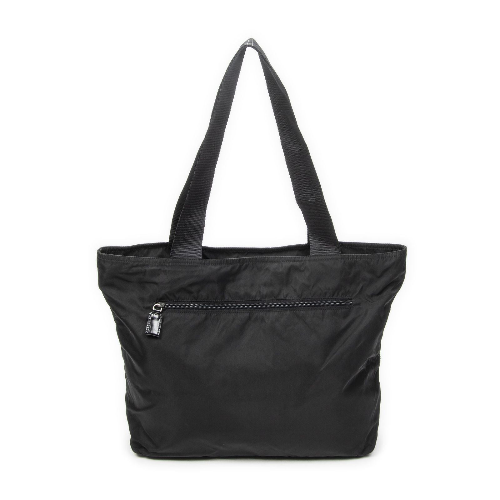 Prada Zip Shopping Tote Black Nylon Canvas — view 5