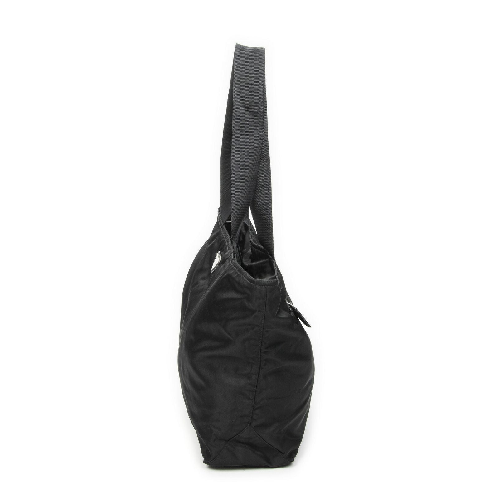 Prada Zip Shopping Tote Black Nylon Canvas — view 3