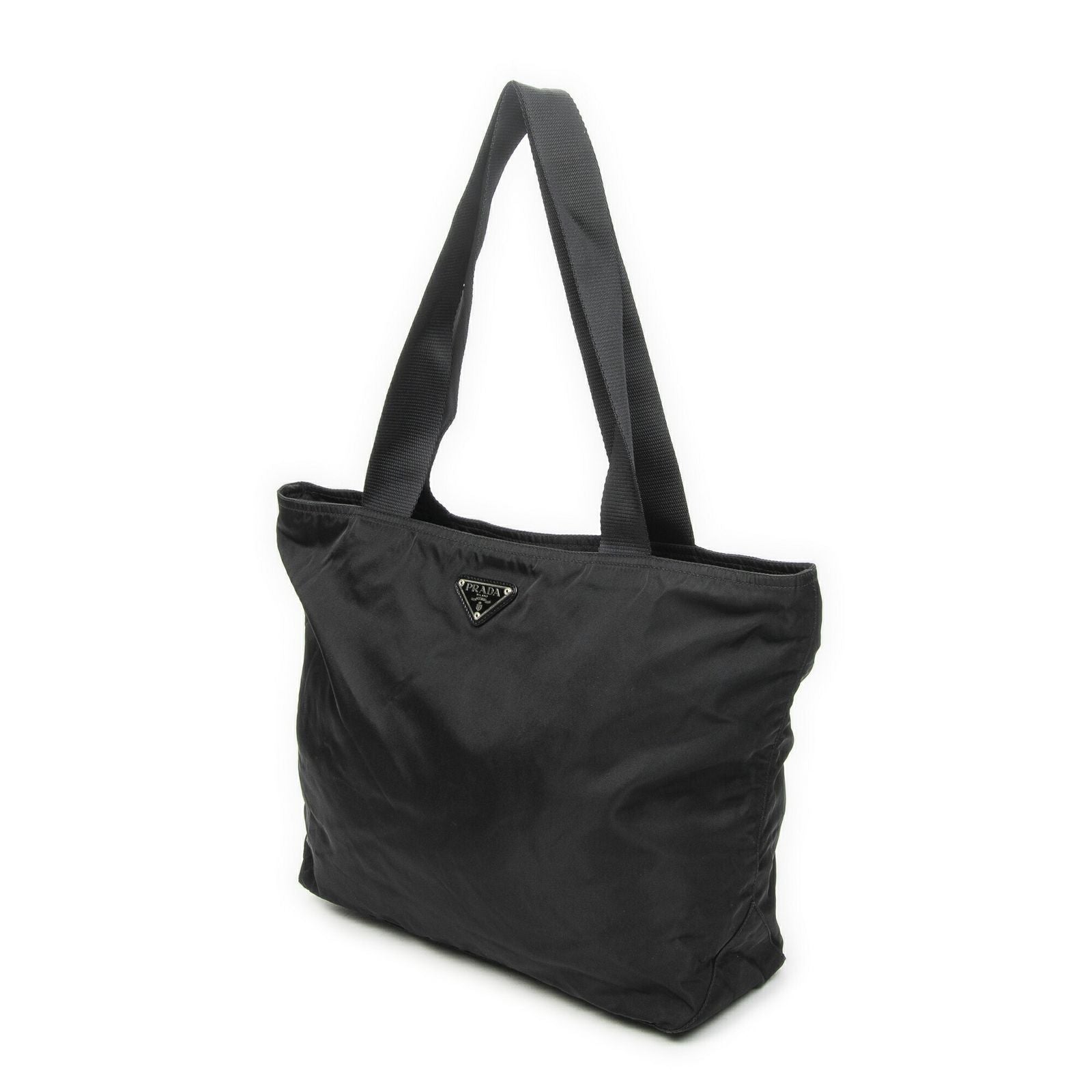 Prada Zip Shopping Tote Black Nylon Canvas — view 2