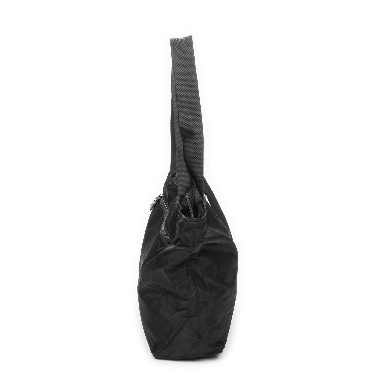 Prada Zip Shopping Tote Black Nylon Canvas — view 4