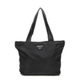 Prada Zip Shopping Tote Black Nylon Canvas