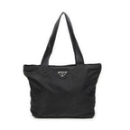 Prada Zip Shopping Tote Black Nylon Canvas