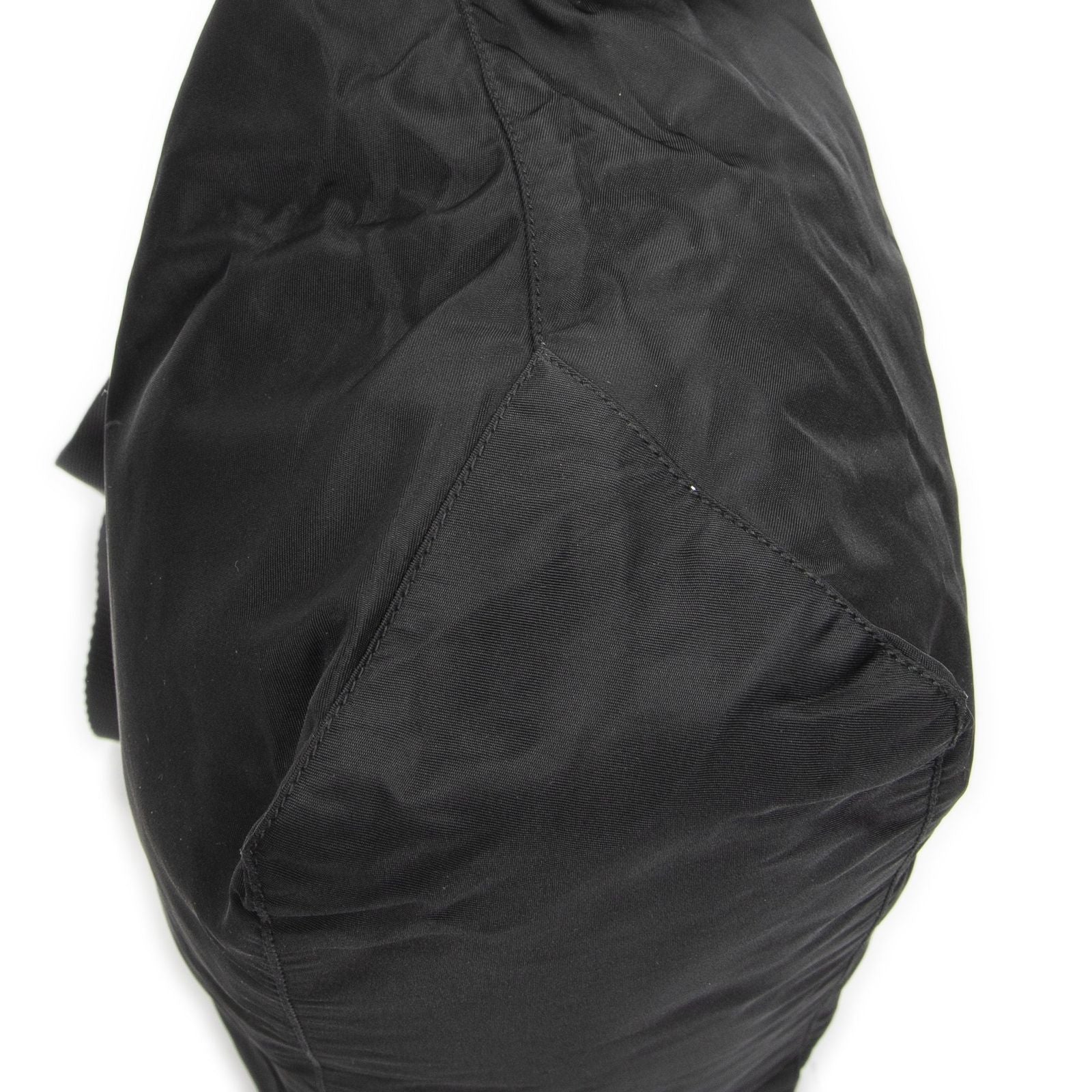 Prada Zip Shopping Tote Black Nylon Canvas — view 7