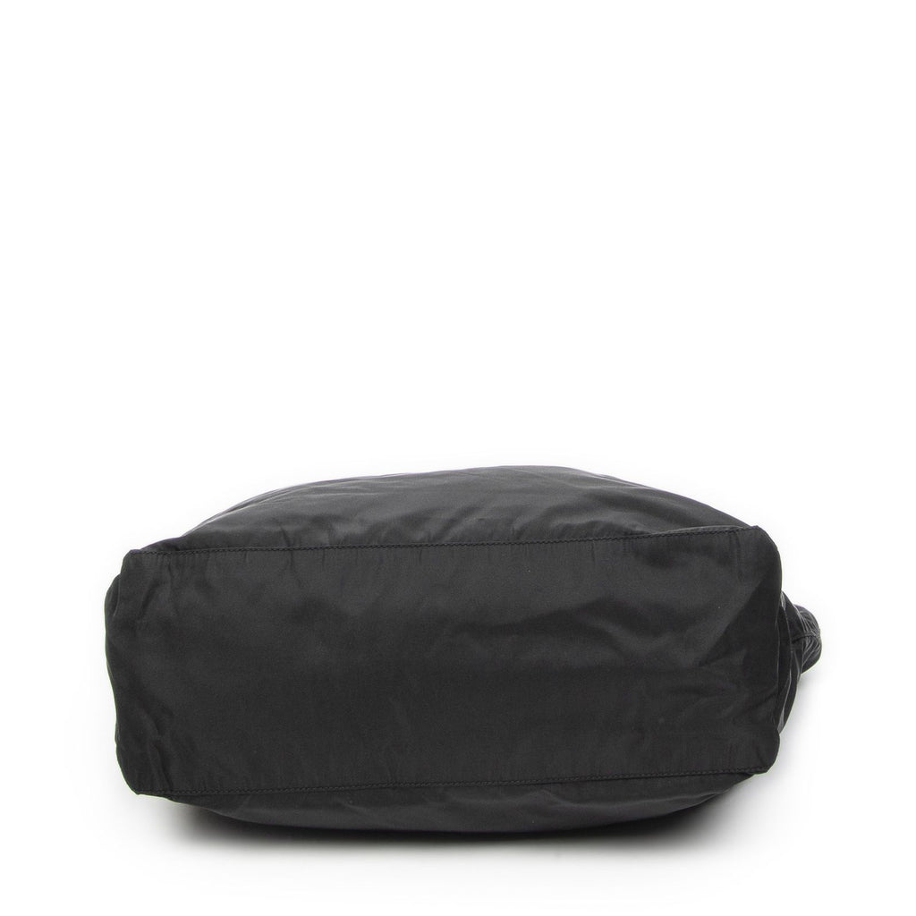 Prada Zip Shopping Tote Black Nylon Canvas — view 6