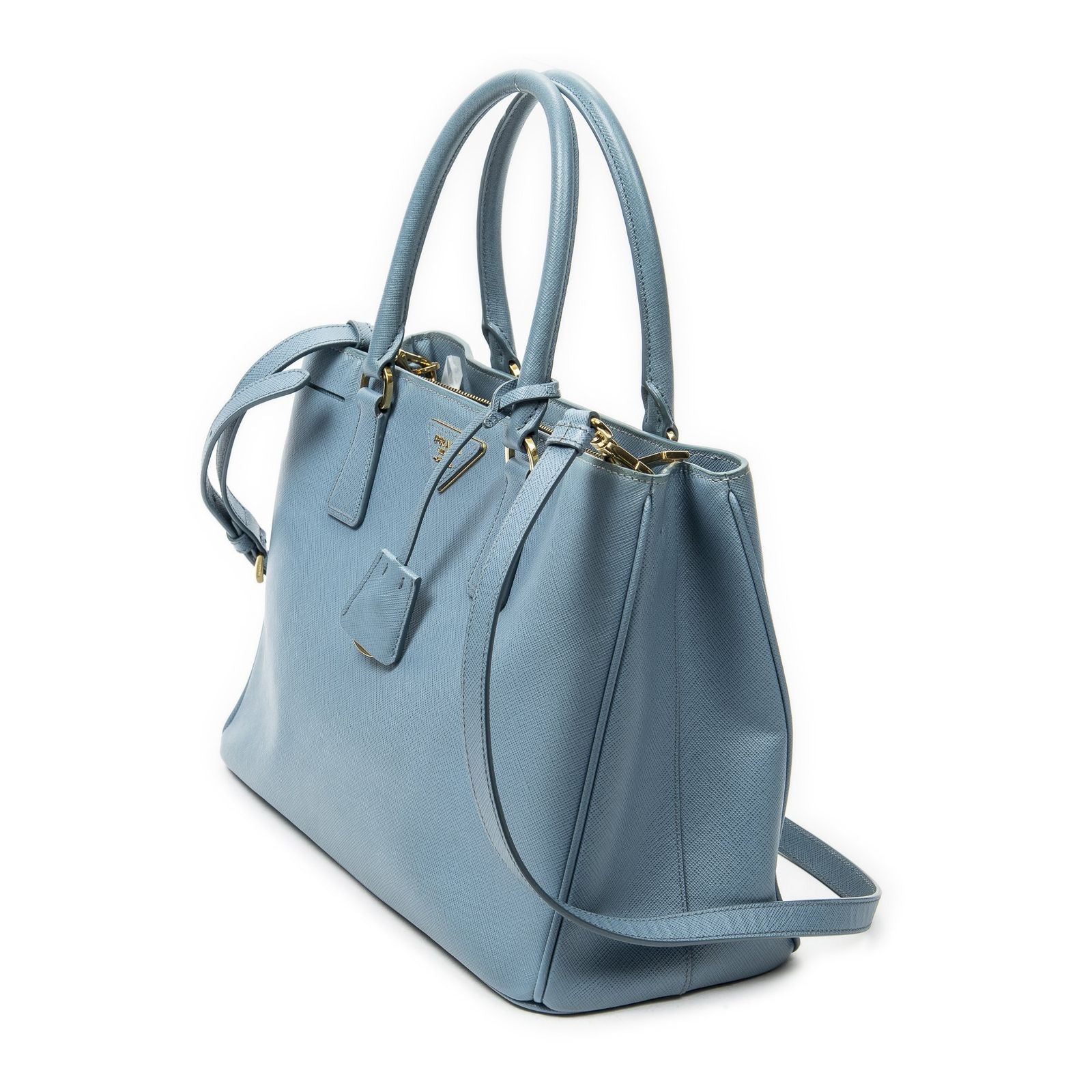 Prada Open Tote Light Blue Saffiano Leather — view 2