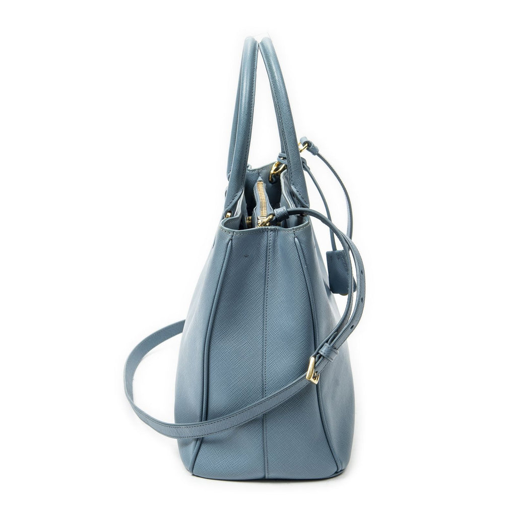 Prada Open Tote Light Blue Saffiano Leather — view 4
