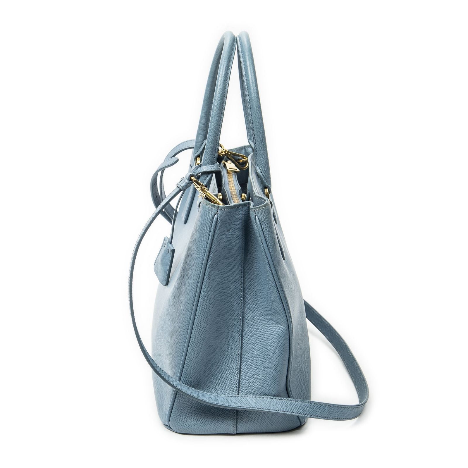 Prada Open Tote Light Blue Saffiano Leather — view 3