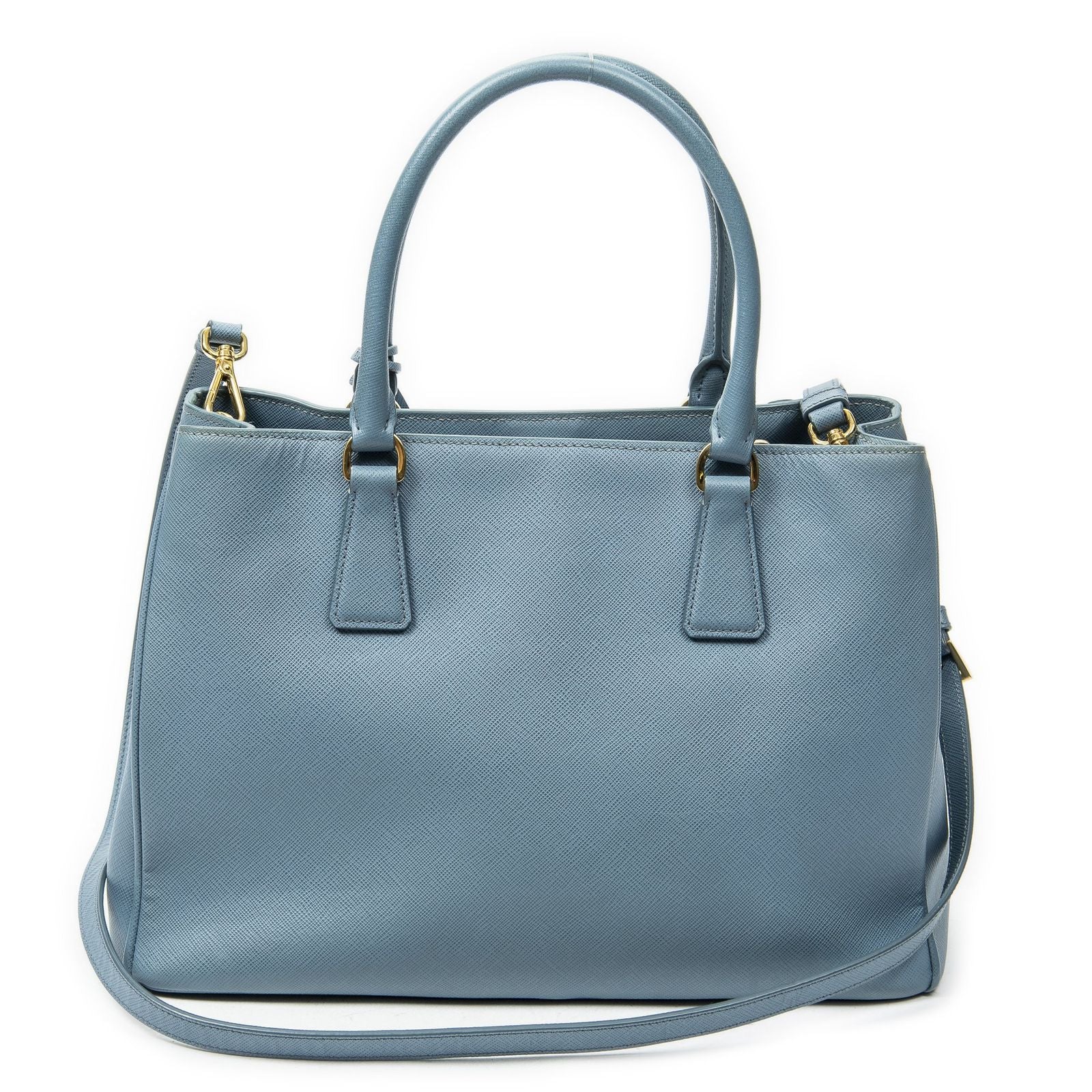 Prada Open Tote Light Blue Saffiano Leather — view 5