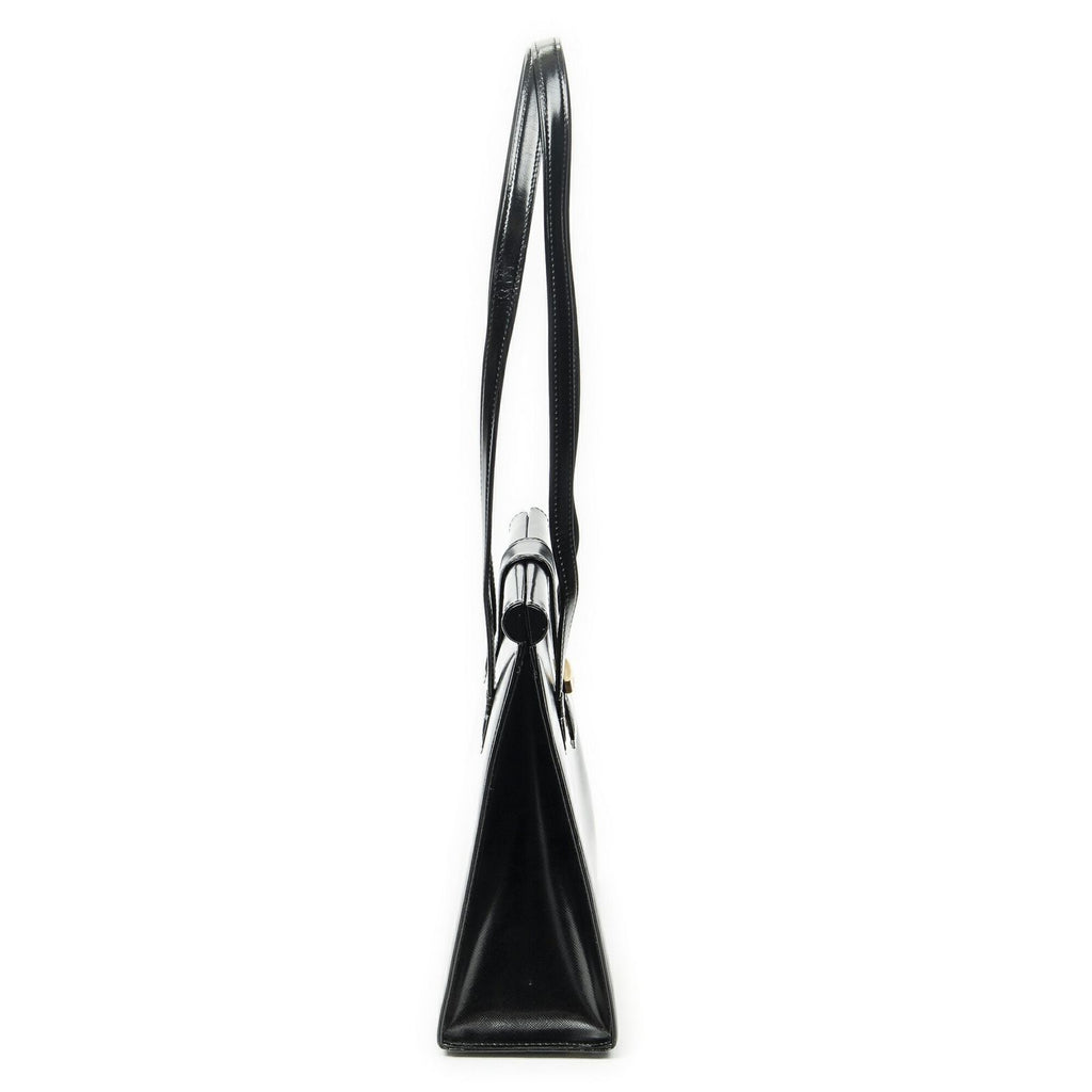 Saint Laurent Vintage Frame Shoulder Bag Black Smooth Leather — view 4