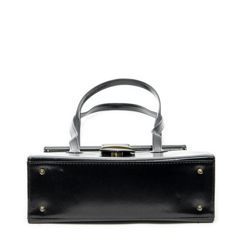 Saint Laurent Vintage Frame Shoulder Bag Black Smooth Leather — view 6
