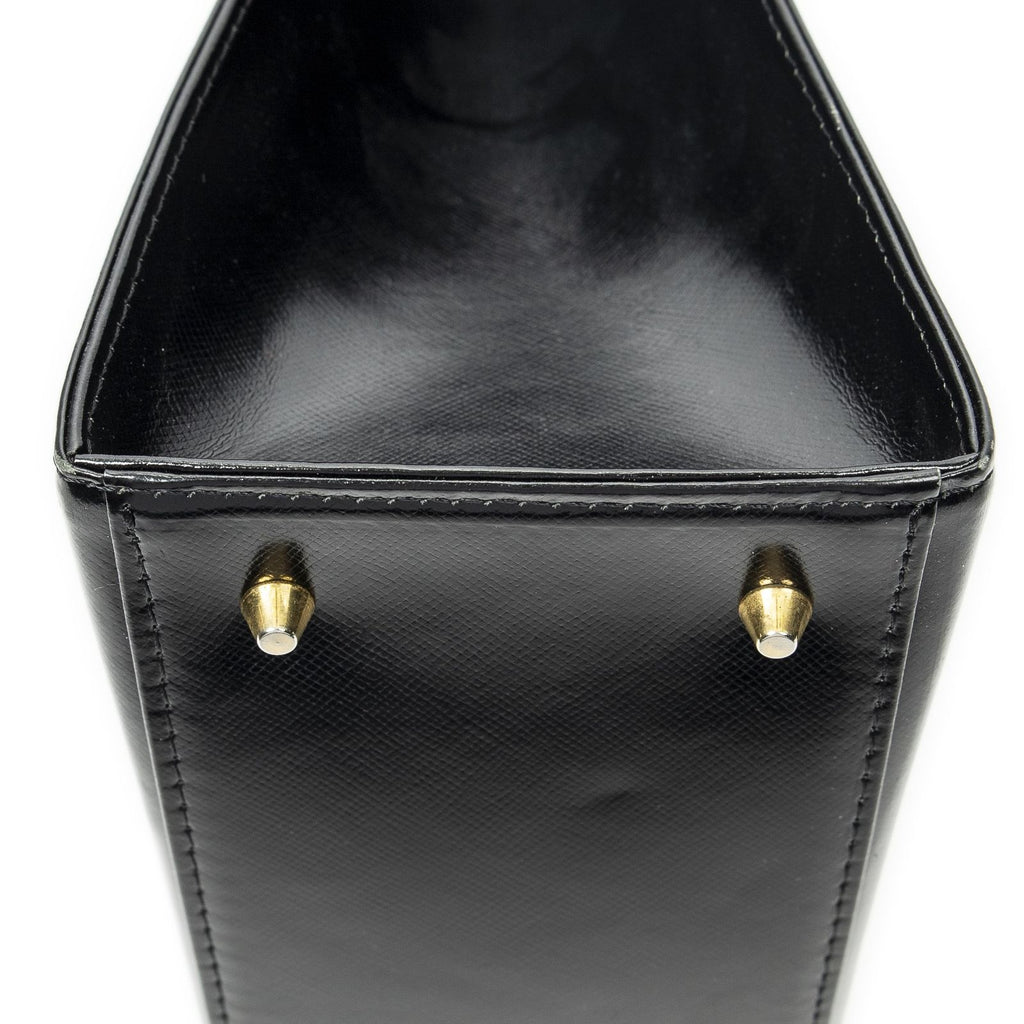 Saint Laurent Vintage Frame Shoulder Bag Black Smooth Leather — view 8
