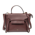 Celine Micro Belt Bag Burgundy Gray Calfskin Leather