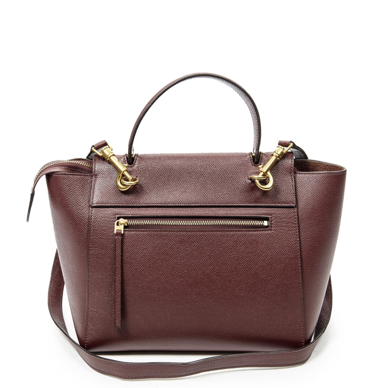 Celine Micro Belt Bag Burgundy Gray Calfskin Leather — view 5