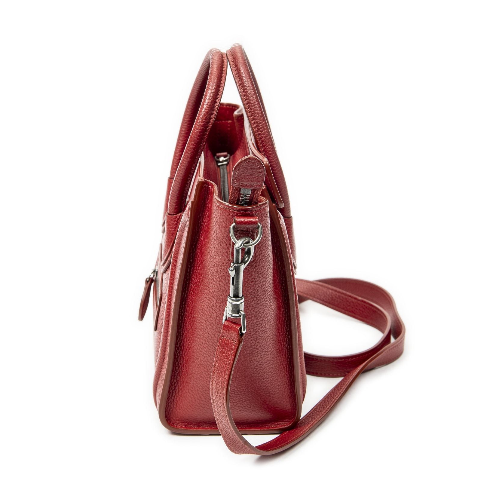Celine Nano Luggage Red Gray Calfskin Leather — view 3