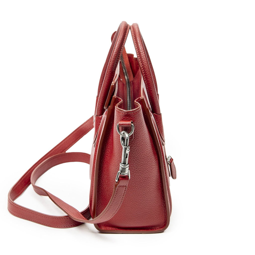 Celine Nano Luggage Red Gray Calfskin Leather — view 4