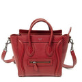 Celine Nano Luggage Red Gray Calfskin Leather