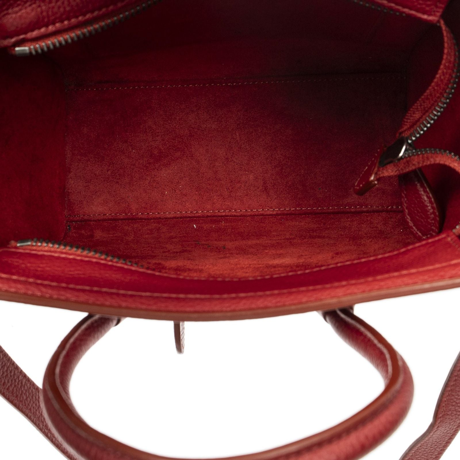 Celine Nano Luggage Red Gray Calfskin Leather — view 9