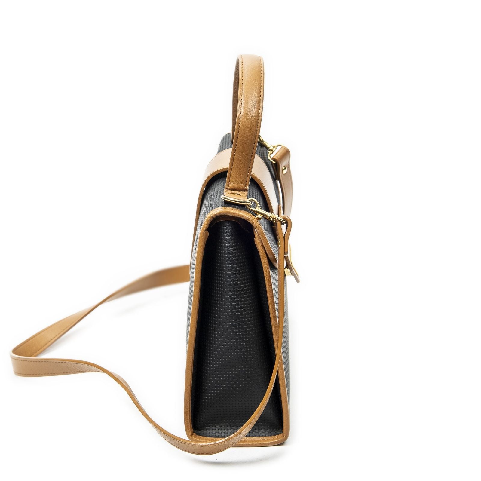Saint Laurent Vintage Top Handle Flap Black Tang Gogh Canvas — view 4