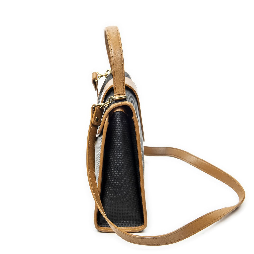 Saint Laurent Vintage Top Handle Flap Black Tang Gogh Canvas — view 3
