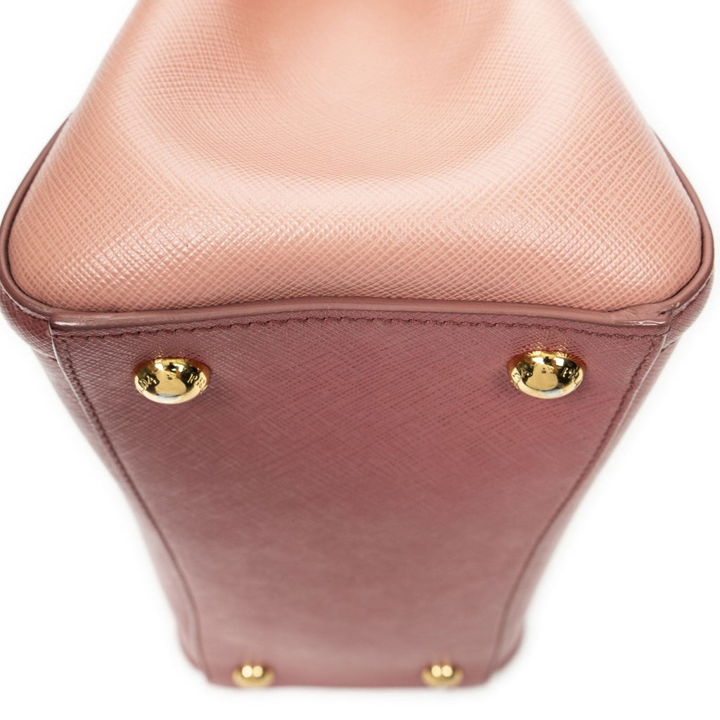 Prada Small Pop Tote Light Pink Saffiano Leather — view 8