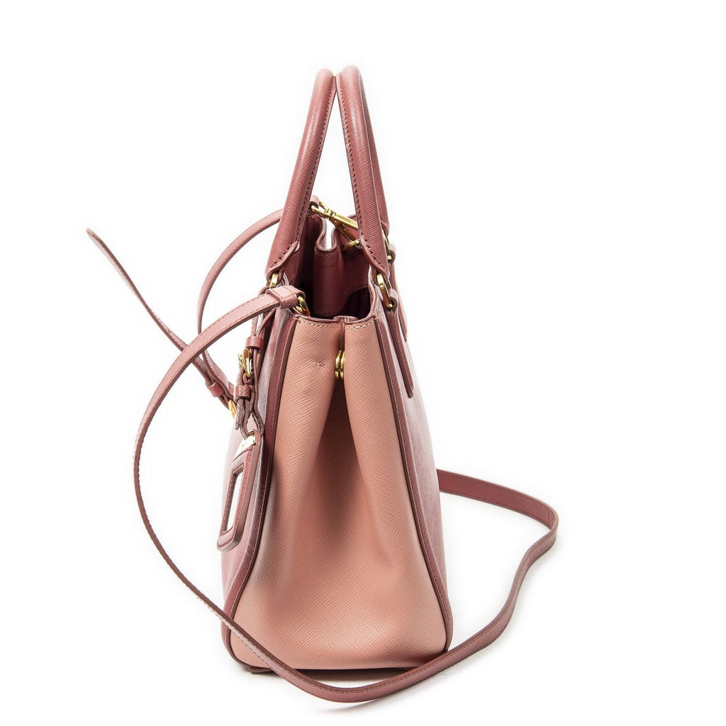Prada Small Pop Tote Light Pink Saffiano Leather — view 3