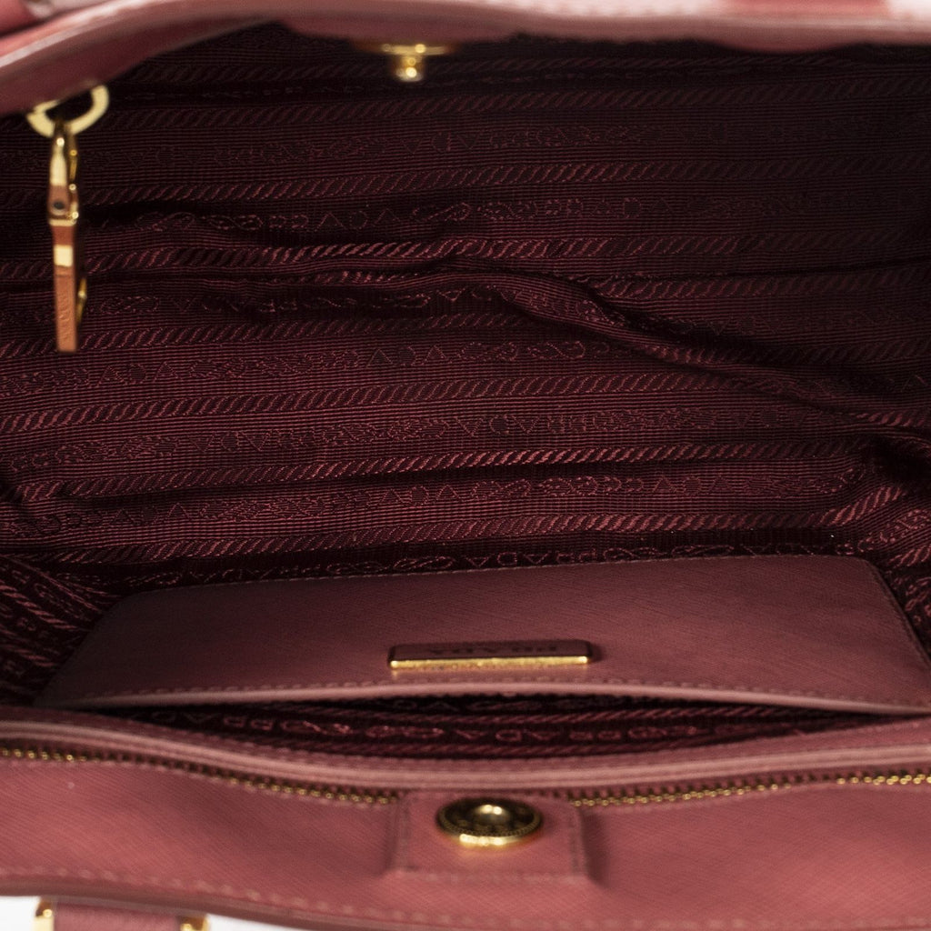 Prada Small Pop Tote Light Pink Saffiano Leather — view 9