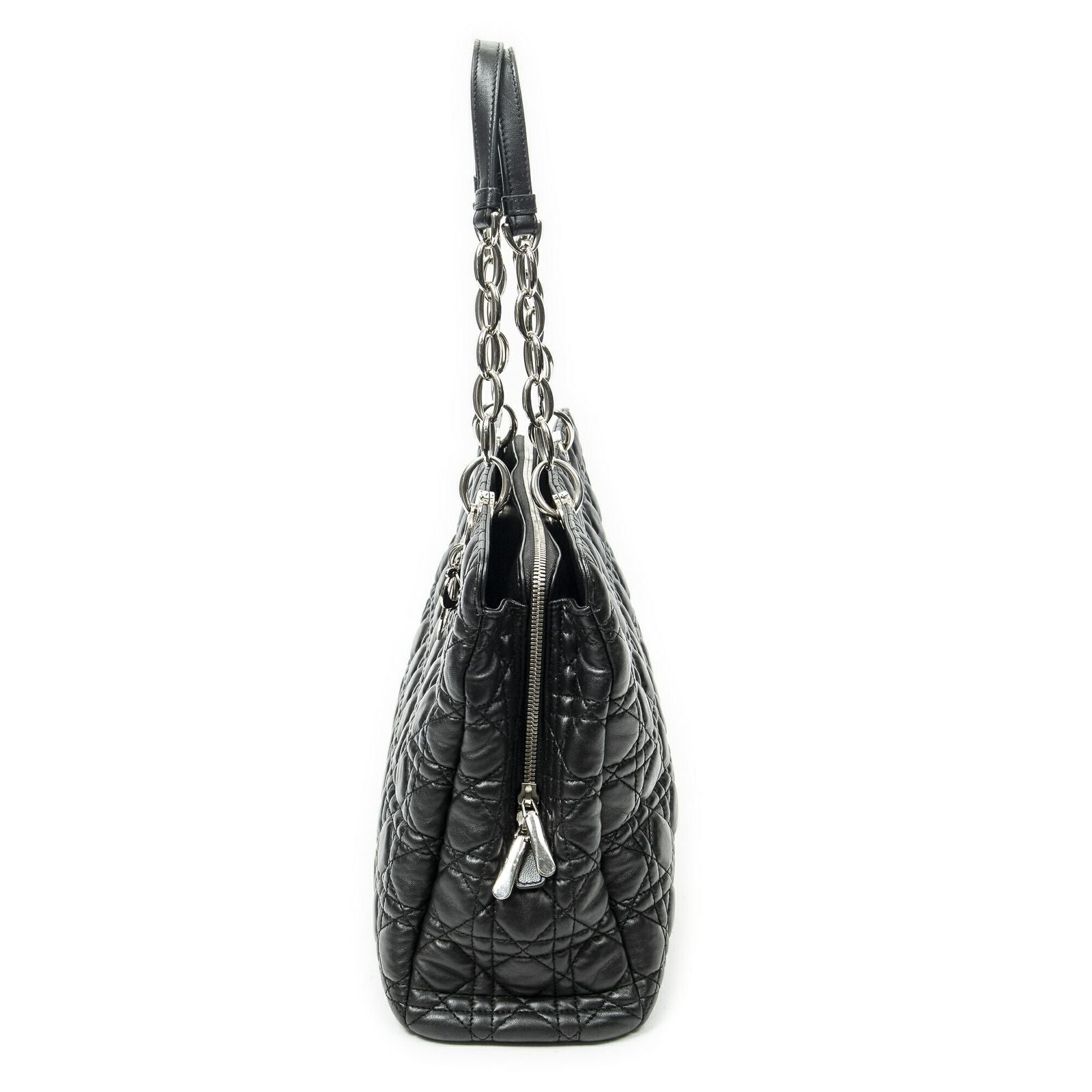 Dior Soft Shopping Tote Black Kanji Lambskin Leather — view 3