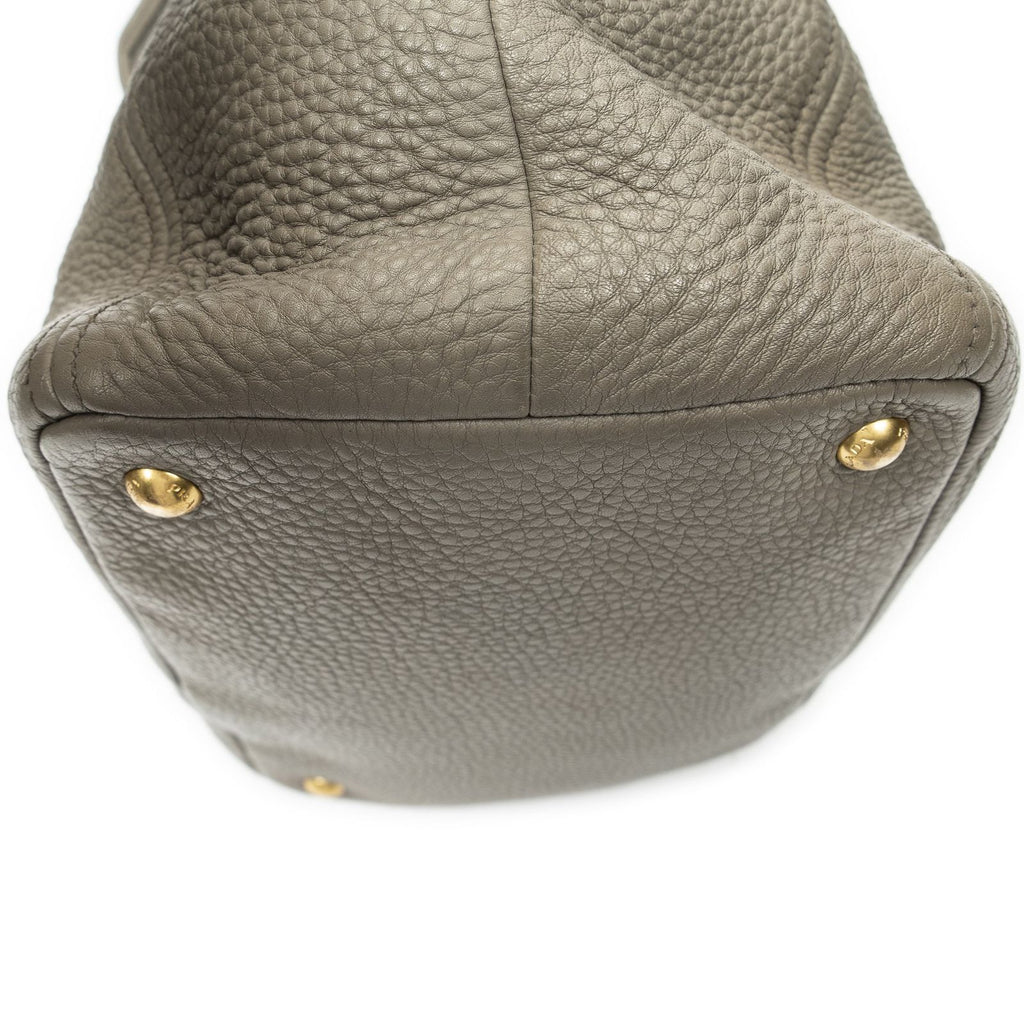 Prada Convertible Tote Gray Vitello Dyno — view 8