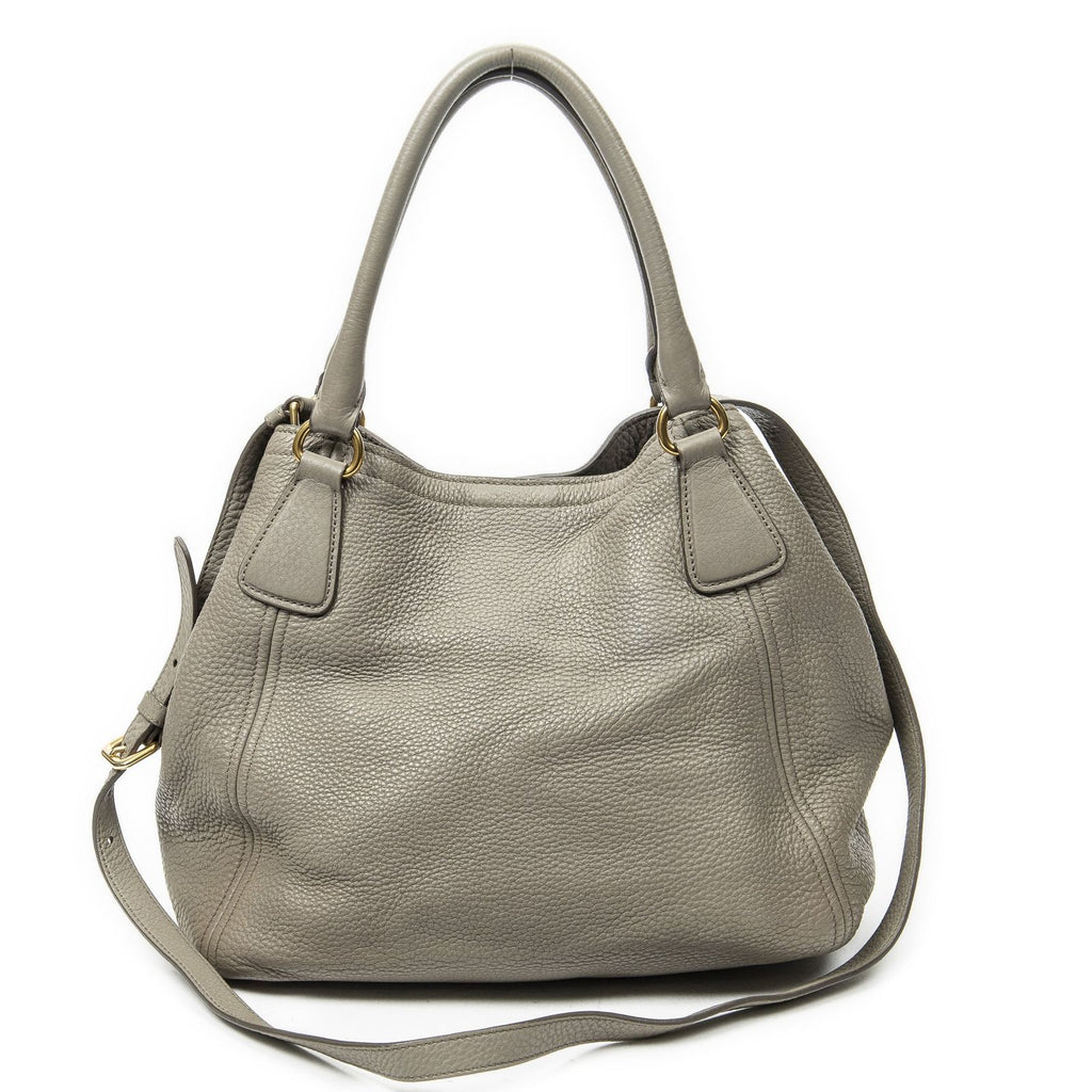 Prada Convertible Tote Gray Vitello Dyno — view 5
