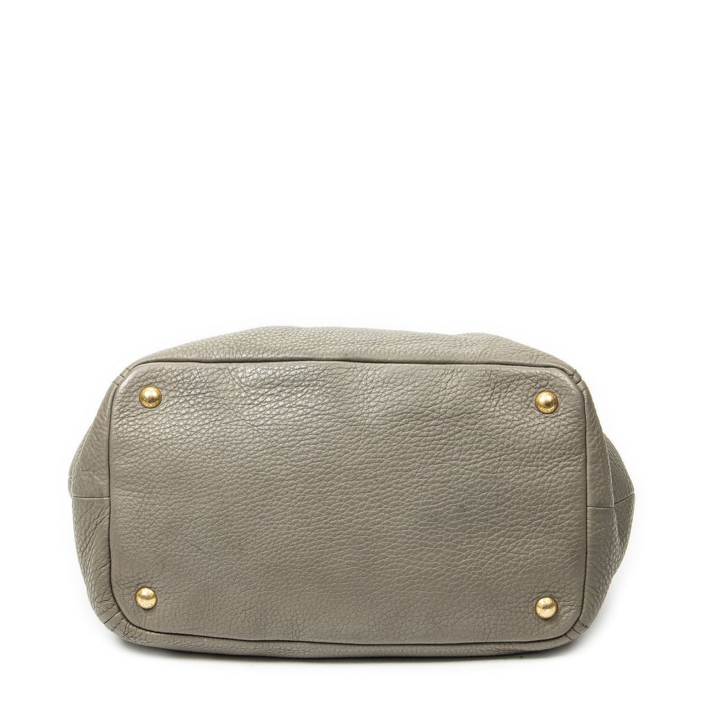 Prada Convertible Tote Gray Vitello Dyno — view 6