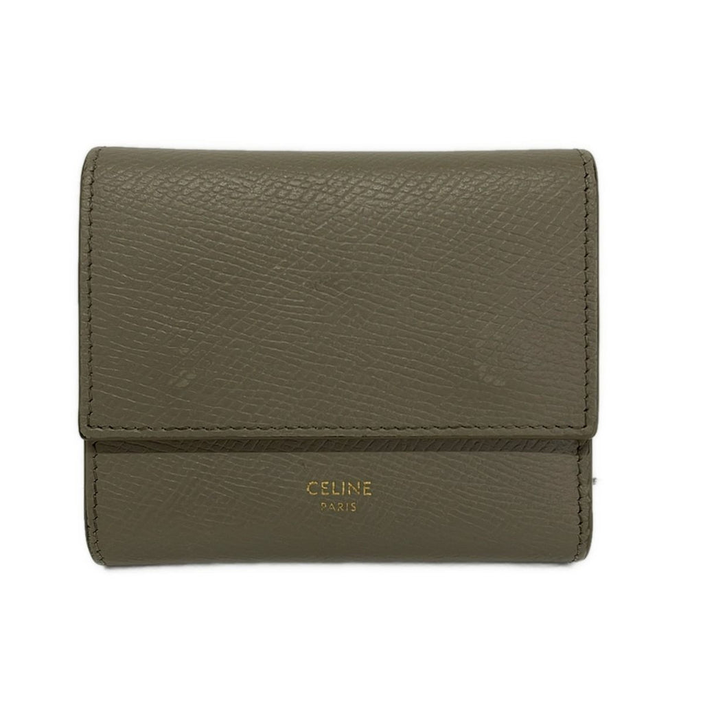 Celine Trifold Wallet Small Gray Beige