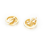 Chanel CC Logo Round Clip Type Earrings Gold Plated — view 2