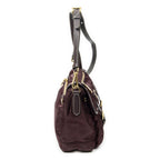 Prada Small Flap Buckle Messenger Burgundy Nylon Canvas — view 4