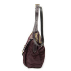 Prada Small Flap Buckle Messenger Burgundy Nylon Canvas — view 3