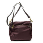 Prada Small Flap Buckle Messenger Burgundy Nylon Canvas — view 5