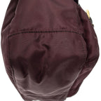 Prada Small Flap Buckle Messenger Burgundy Nylon Canvas — view 7