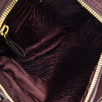 Prada Small Flap Buckle Messenger Burgundy Nylon Canvas — view 9