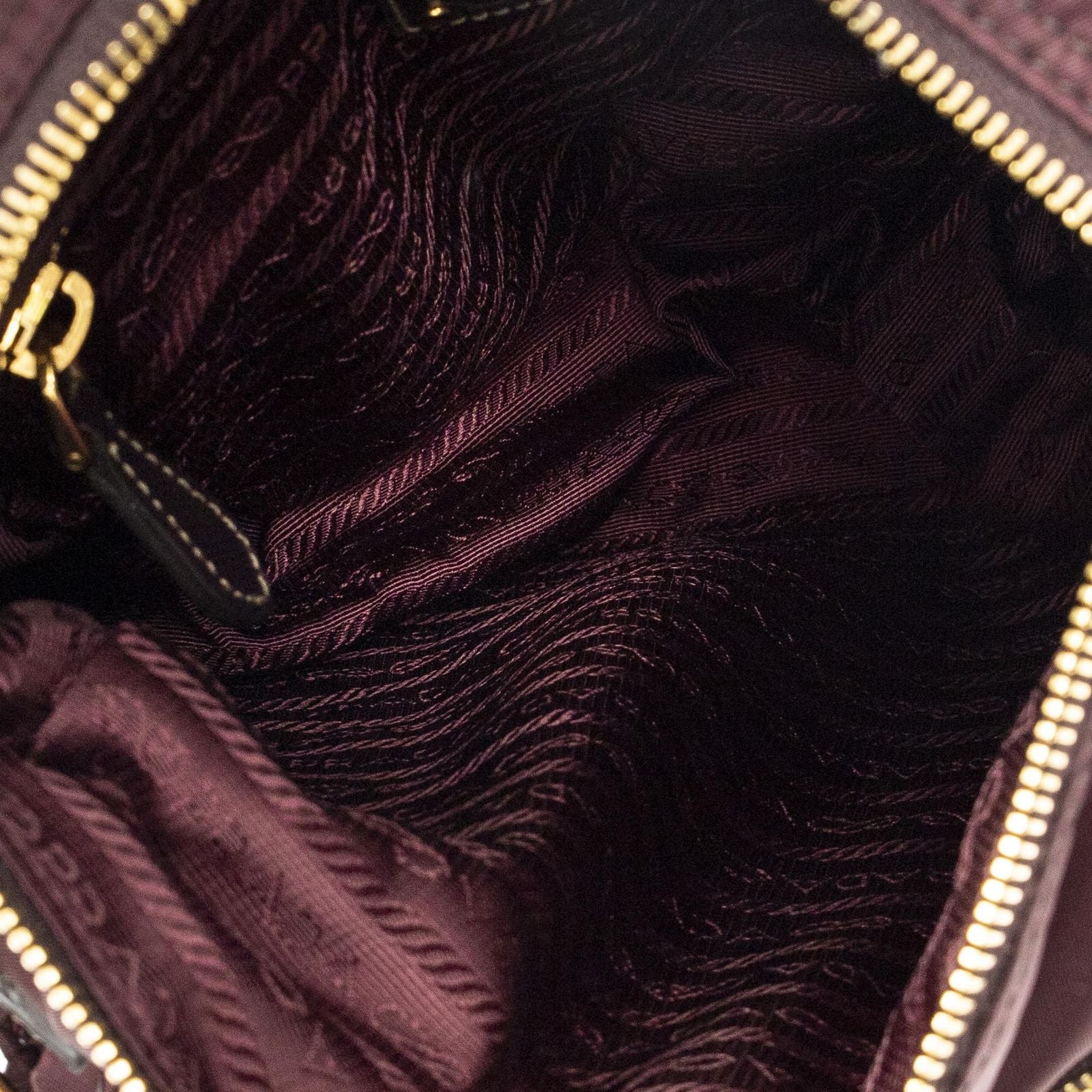 Prada Small Flap Buckle Messenger Burgundy Nylon Canvas — view 9