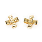 Chanel CC Logo Clip Type Earrings Gold Plated