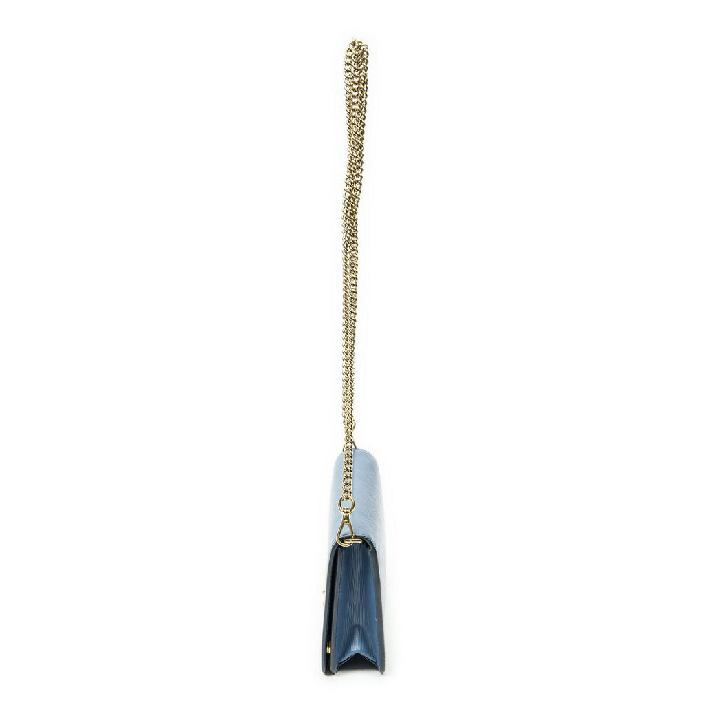 Prada Chain Wallet Blue Vitello Move — view 3