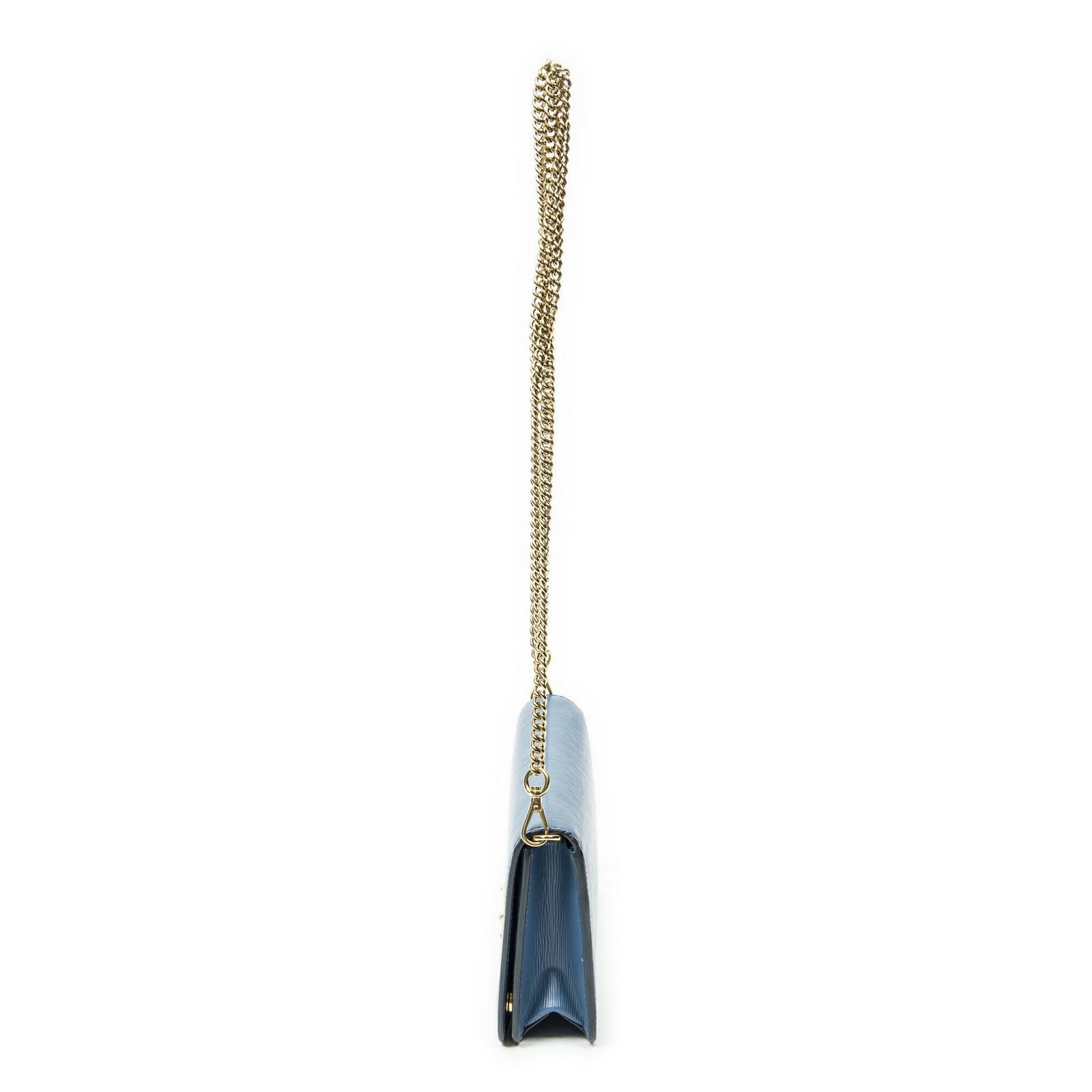 Prada Chain Wallet Blue Vitello Move — view 3
