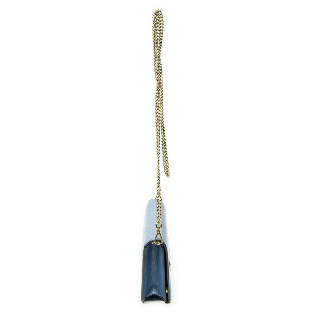 Prada Chain Wallet Blue Vitello Move — view 4
