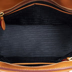 Prada Parabole Shopping Tote Blue Orange Denim Canvas — view 9