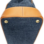 Prada Parabole Shopping Tote Blue Orange Denim Canvas — view 8