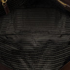 Prada Side Drawstring Push Lock Flap Dark Brown Vitello Dyno — view 9