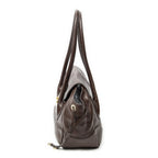 Prada Side Drawstring Push Lock Flap Dark Brown Vitello Dyno — view 3