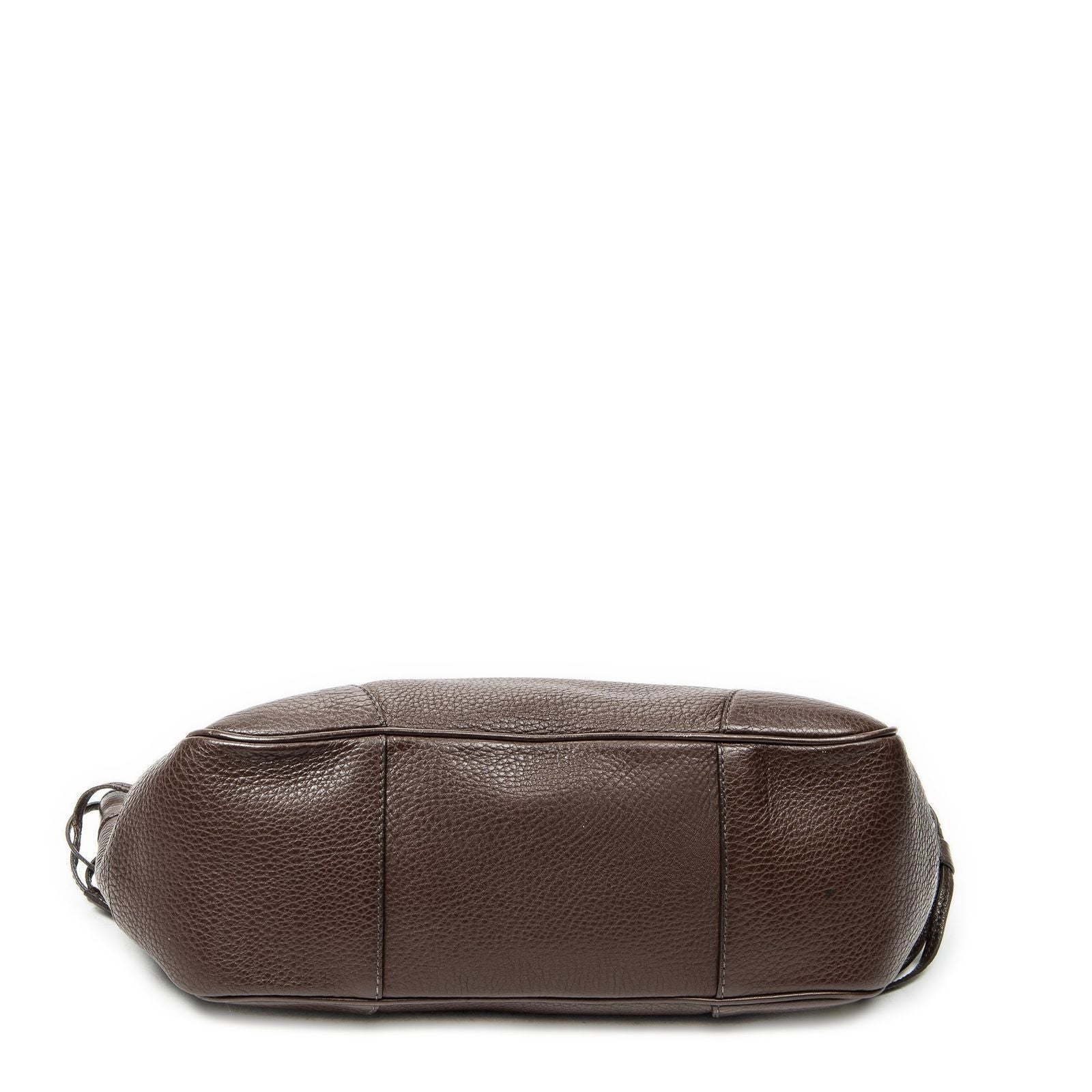 Prada Side Drawstring Push Lock Flap Dark Brown Vitello Dyno — view 6