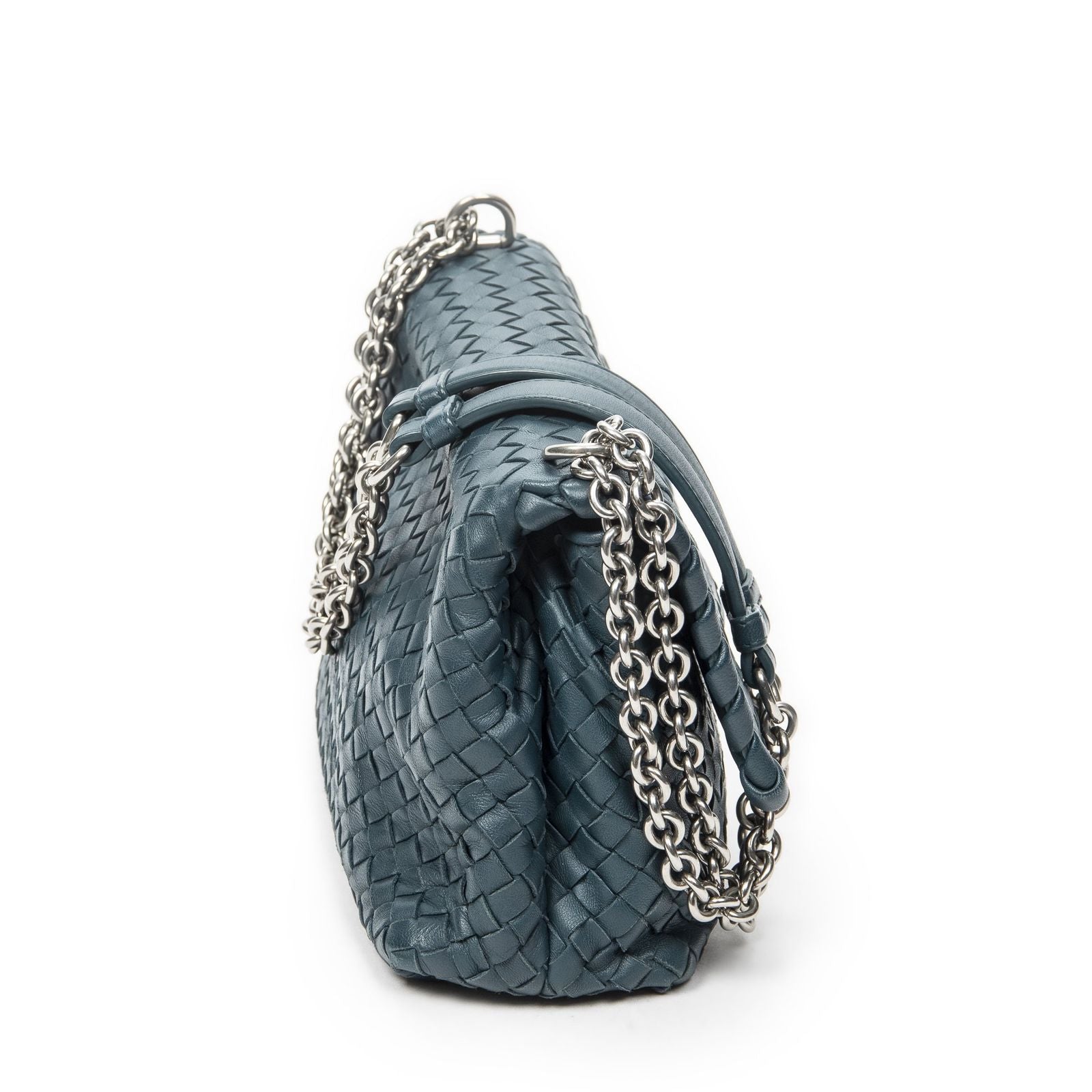 Bottega Venetamedium Olimpia Green Intrecciato Leather Messenger — view 4