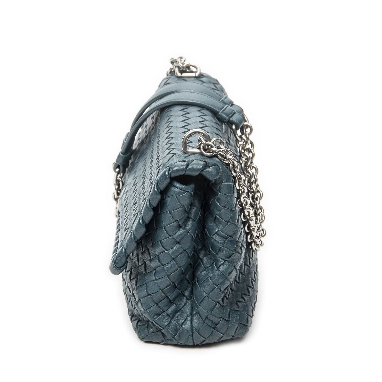 Bottega Venetamedium Olimpia Green Intrecciato Leather Messenger — view 3